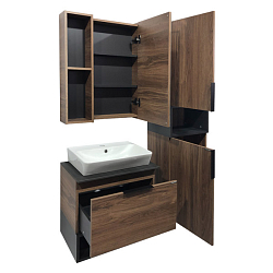 Фото Зеркало-шкаф Comforty Штутгарт 60 дуб тёмно-коричневый