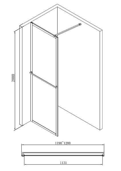 Душевая перегородка Abber Immer Offen AG60120B , изображение 7