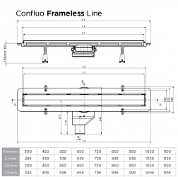 Фото Душевой лоток Pestan Confluo Frameless Line 450 матовый хром