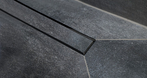 Фото Поддон для душа Pestan Confluo Board 90x90 под плитку со встроенным лотком, решетка хром матовый