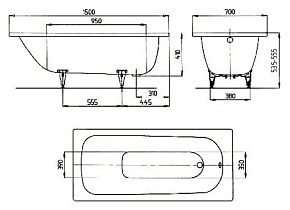Фото Стальная ванна Kaldewei Advantage Saniform Plus 361-1 111600010001 150х70