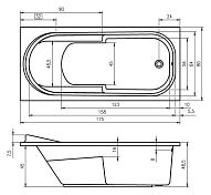 Изображение Акриловая ванна Riho Columbia 175x80 Акриловая ванна Riho Columbia 175x80 , изображение 5