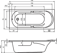 Изображение Акриловая ванна Riho Future 170x75 Акриловая ванна Riho Future 170x75 , изображение 5