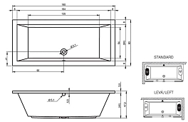 Изображение Акриловая ванна Riho Lusso 180x80 Акриловая ванна Riho Lusso 180x80 , изображение 9