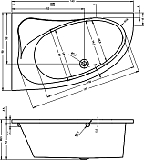 Изображение Акриловая ванна Riho Aryl 140x90 R Акриловая ванна Riho Aryl 140x90 R , изображение 6