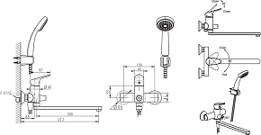 Фото Душевой комплект Bravat Drop F00409С 2 в 1