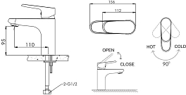 Изображение Смеситель Bravat Pure F1105161C для раковины Смеситель Bravat Pure F1105161C для раковины , изображение 2