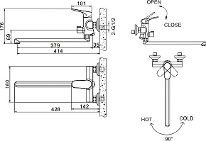 Фото Душевой комплект Bravat Eler F00449CP 2 в 1