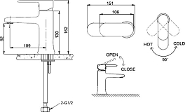 Смеситель Bravat Opal F1125183CP-RUS для раковины , изображение 2