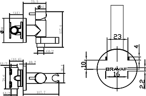 Фото Гигиенический душ Bravat Eler D9137CP-RUS со смесителем