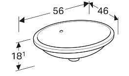 Раковина Geberit VariForm 500.752.01.2 56 см , изображение 3