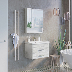 Фото Тумба с раковиной Comforty Никосия 70П дуб белый