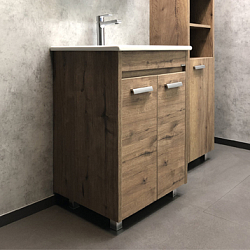 Фото Тумба с раковиной Comforty Марио 60 дуб темный