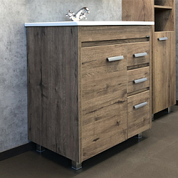 Фото Тумба с раковиной Comforty Марио 75 дуб темный