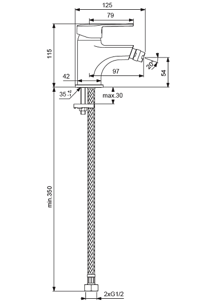 Смеситель Vidima Logik BA277AA для биде , изображение 2