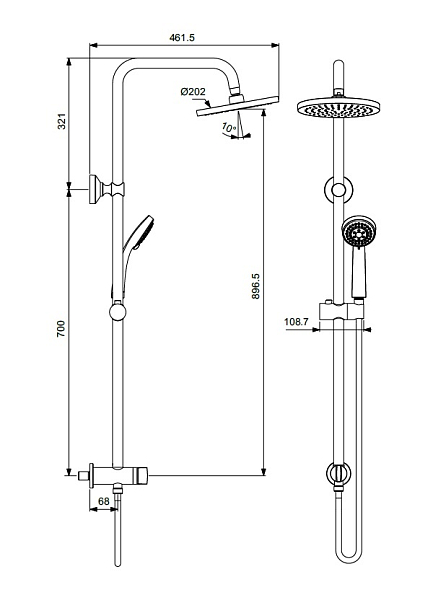 Душевая стойка Vidima Balance BA273AA , изображение 2