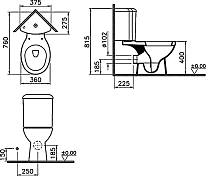 Унитаз-компакт Vitra Arkitekt 9754B003-7200 , изображение 3