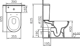 Унитаз-компакт Vitra S50 9797B003-7204 безободковый , изображение 3