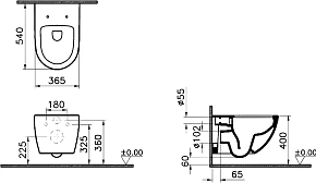 Фото Унитаз подвесной Vitra Sento 7748B003-0075 безободковый