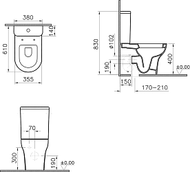 Фото Унитаз-компакт Vitra Zentrum 9012B003-7202 с микролифтом