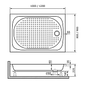 Поддон для душа  RGW Acryl LUX/TN 120х80 , изображение 4