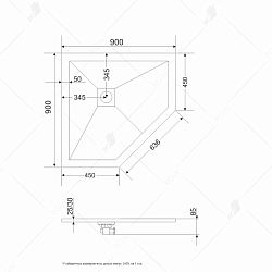 Фото Поддон для душа RGW Stone Tray ST/T-G 90х90