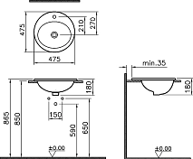 Раковина Vitra S20 5467B003-0001 50 см , изображение 3
