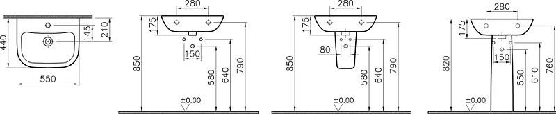 Раковина Vitra S20 5502B003-0001 55 см , изображение 7