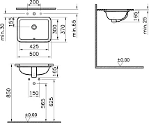 Раковина Vitra S20 5474B003-0618 50 см , изображение 3