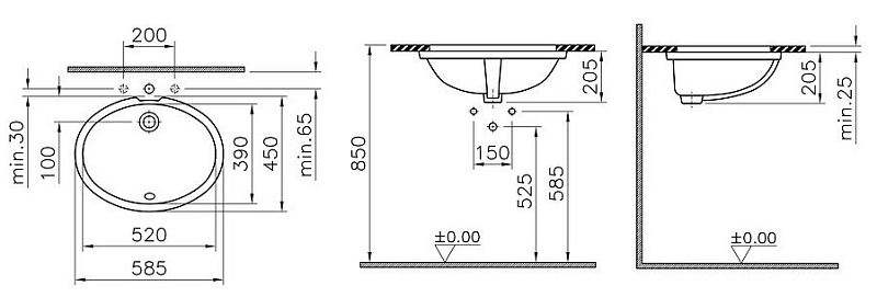 Раковина Vitra Arkitekt 6069B003-0012 60 см , изображение 4