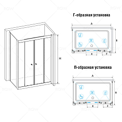 Фото Душевой уголок RGW Classic CL-43 (CL-10 + Z-050-1) 130х80