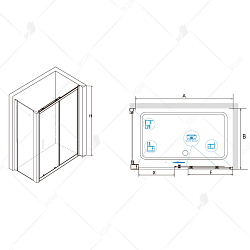 Фото Душевой уголок RGW Classic CL-48B (CL-14B + Z-050-1B) 140х90