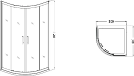 Душевой уголок RGW Dolphin TN-204-J 80x80 стекло рифленое , изображение 3
