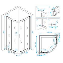Фото Душевой уголок RGW Hotel HO-51 100х100