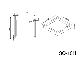 Фото Поддон для душа Black&White Stellar Wind SQ-10H 100х100 см