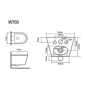 Изображение Унитаз подвесной Black&White Universe W-703 Унитаз подвесной Black&White Universe W-703 , изображение 2