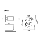 Изображение Унитаз подвесной Black&White Universe W-719 Унитаз подвесной Black&White Universe W-719 , изображение 2