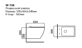 Унитаз подвесной Black&White Universe W-726 , изображение 2