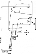 Изображение Смеситель Ideal Standard Ceraflex B1710AA для раковины Смеситель Ideal Standard Ceraflex B1710AA для раковины , изображение 2