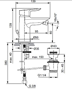 Смеситель Ideal Standard Tesi A6579AA для биде , изображение 3