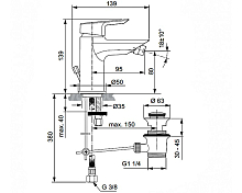 Изображение Смеситель Ideal Standart Tesi A6559AA для раковины Смеситель Ideal Standart Tesi A6559AA для раковины , изображение 2