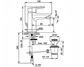 Фото Смеситель Ideal Standart Tesi A6559AA для раковины