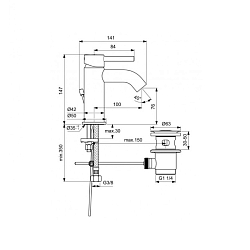 Фото Смеситель Ideal Standard Kolva BC666U5 для раковины