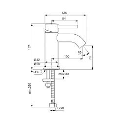 Фото Смеситель Ideal Standard Ceraline BC268XG для раковины, черный матовый