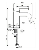 Изображение Смеситель Ideal Standard Ceraline BC268AA для раковины Смеситель Ideal Standard Ceraline BC268AA для раковины , изображение 3