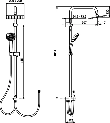 Фото Душевая стойка Ideal Standard IdealRain Cube A5862AA