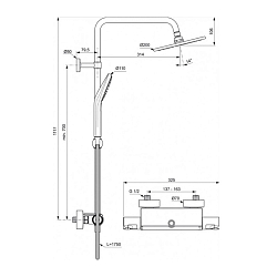 Фото Душевая стойка Ideal Standard Ceratherm T50 A7230AA с полочкой