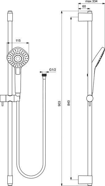 Душевой гарнитур Ideal Standard IdealRain B2238AA , изображение 5