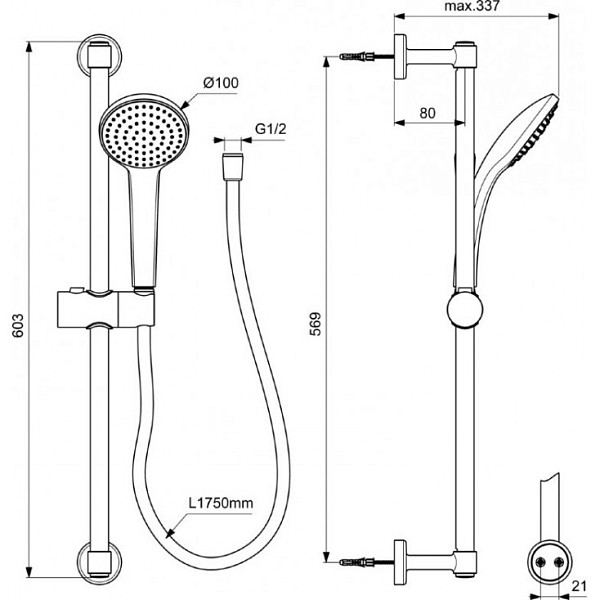 Душевой гарнитур Ideal Standard IdealRain BD142XG , изображение 4