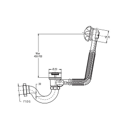 Фото Слив-перелив для ванны Ideal Standard B4812AA хром